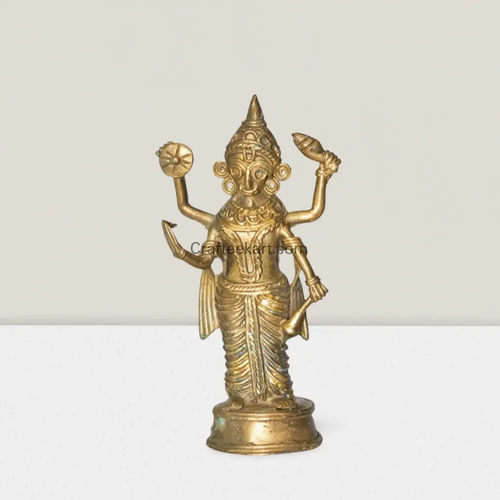 Dokra Metal Sculpture of Lord Vishnu tt front_result.webp
