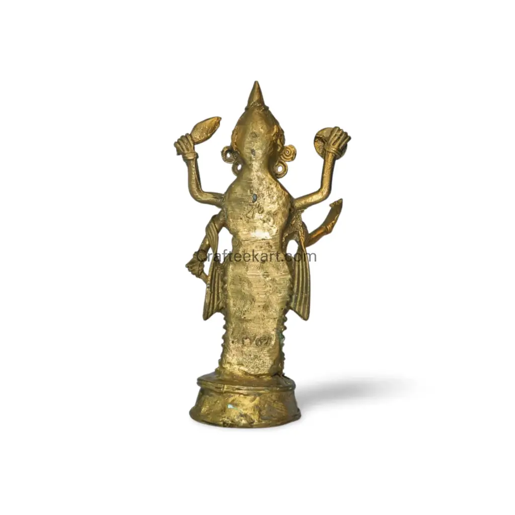 Dokra Metal Sculpture of Lord Vishnu wb back_result.webp