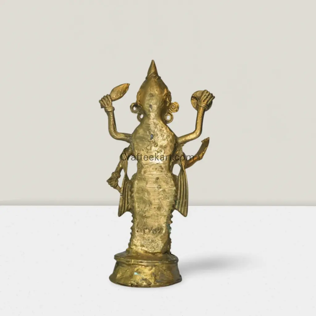 Dokra Metal Sculpture of Lord Vishnu tt back_result.webp