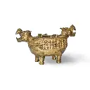 Intricate Dokra Ashtray with Mythical Animal Motifs