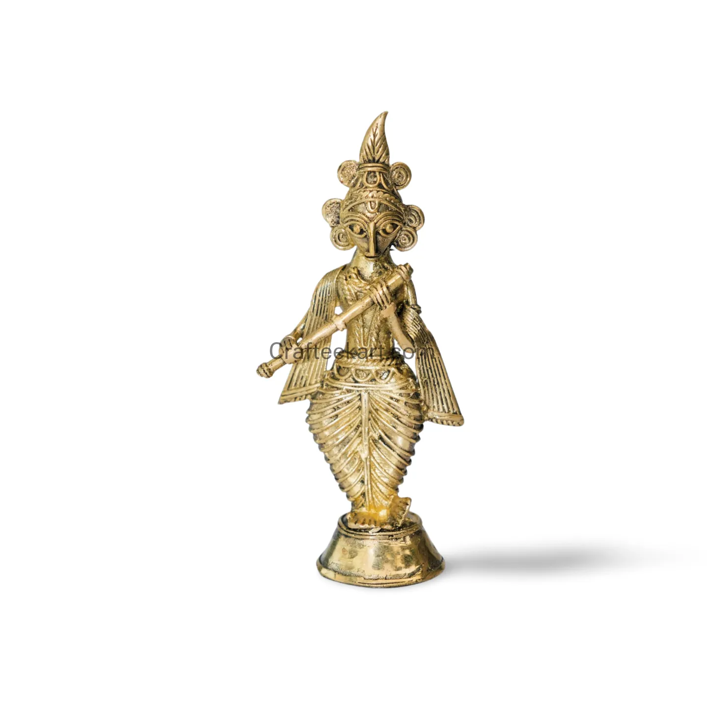 [DOK-BR-LO-KRI-M1-003] Dokra Bronze Krishna Figurine