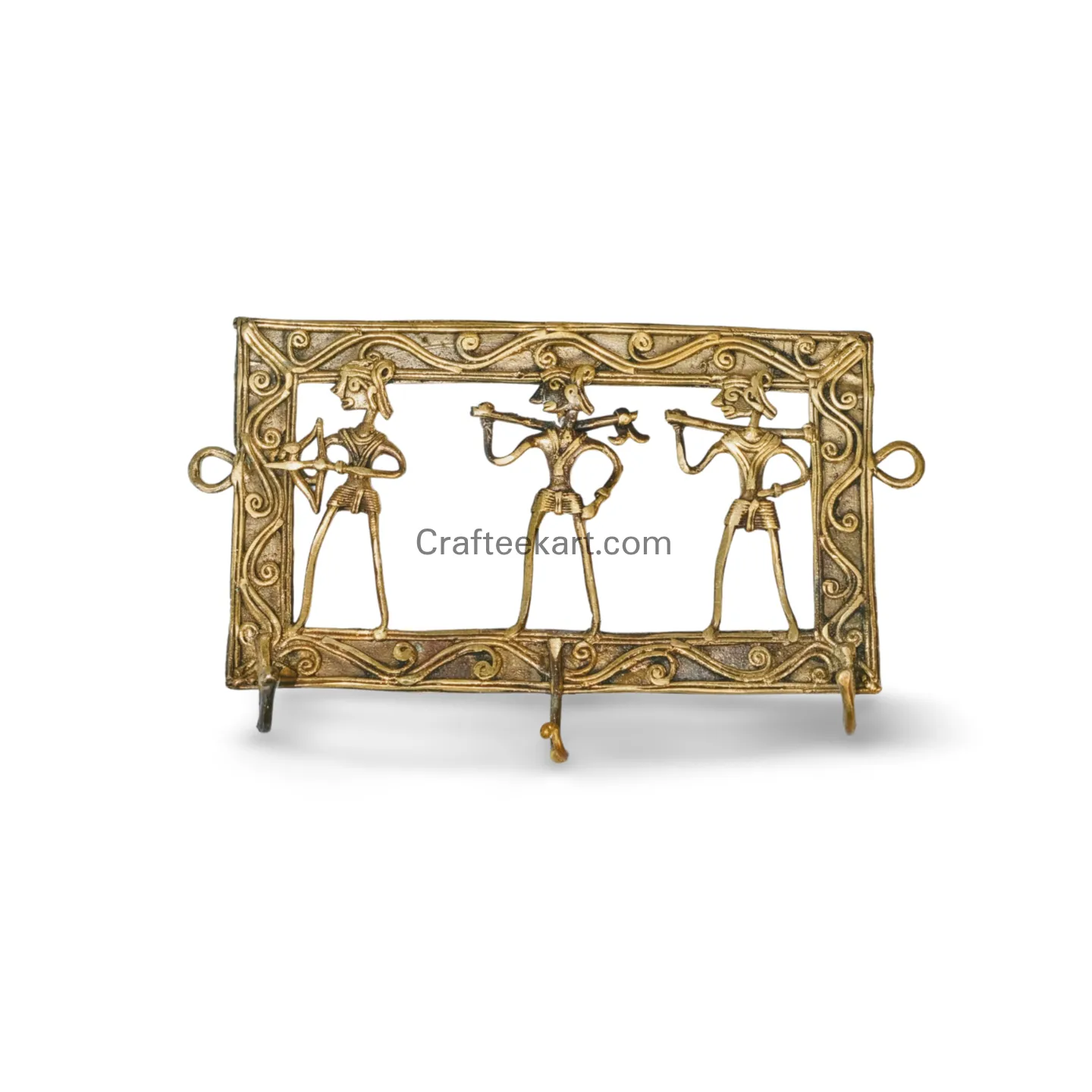 [DOK-BR-KEYH-S2-006] Dokra Tribal Musicians Bronze Key Hanger