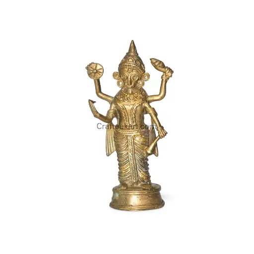 [DOK-BR-LO-VISHNU-S2-017] Dokra Metal Sculpture of Lord Vishnu