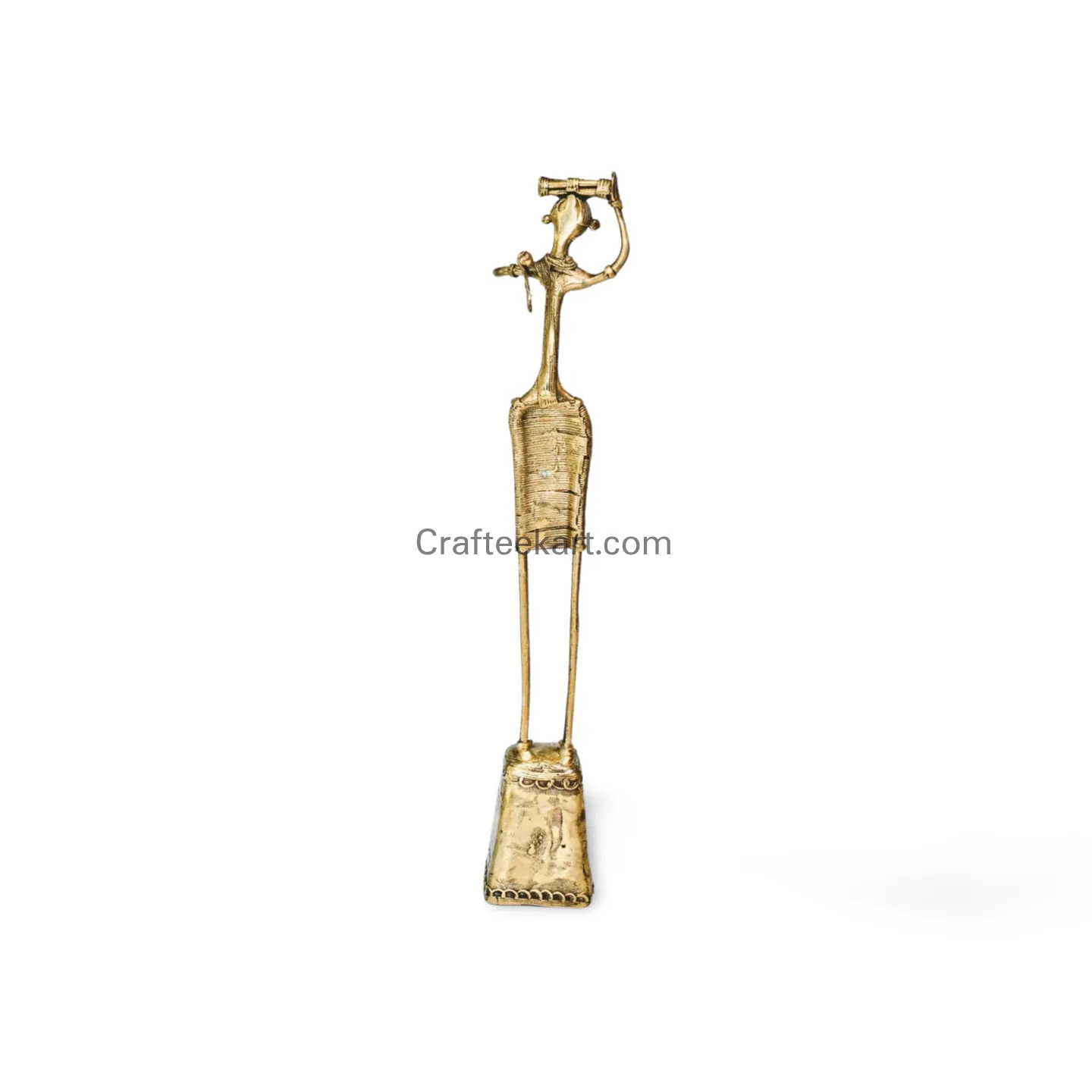 [DOK-BR-HUM-L1-022] Dokra Tribal Woman Sculpture – Celebrating the Strength and Spirit of Indigenous Art