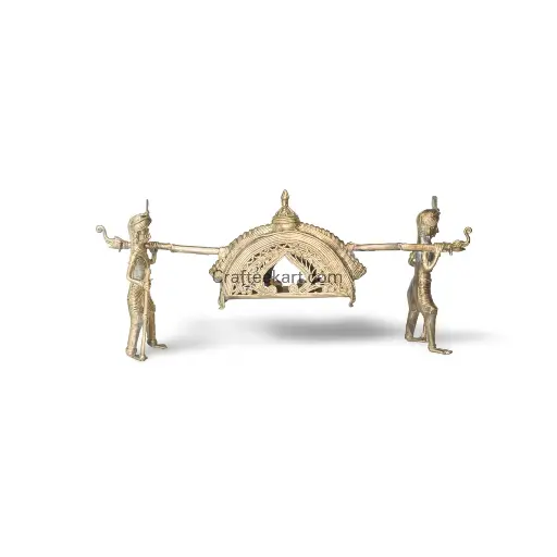 [DOK-BR-HUM-L1-024] Dokra Metal Palanquin Sculpture